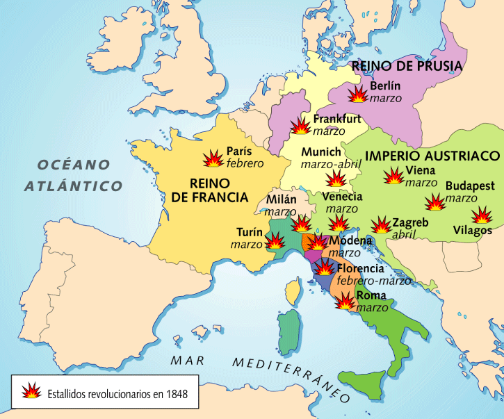 2.1. Las revoluciones liberales de la primera mitad del XIX | La Europa de  las revoluciones: Liberalismo y nacionalismo en Europa